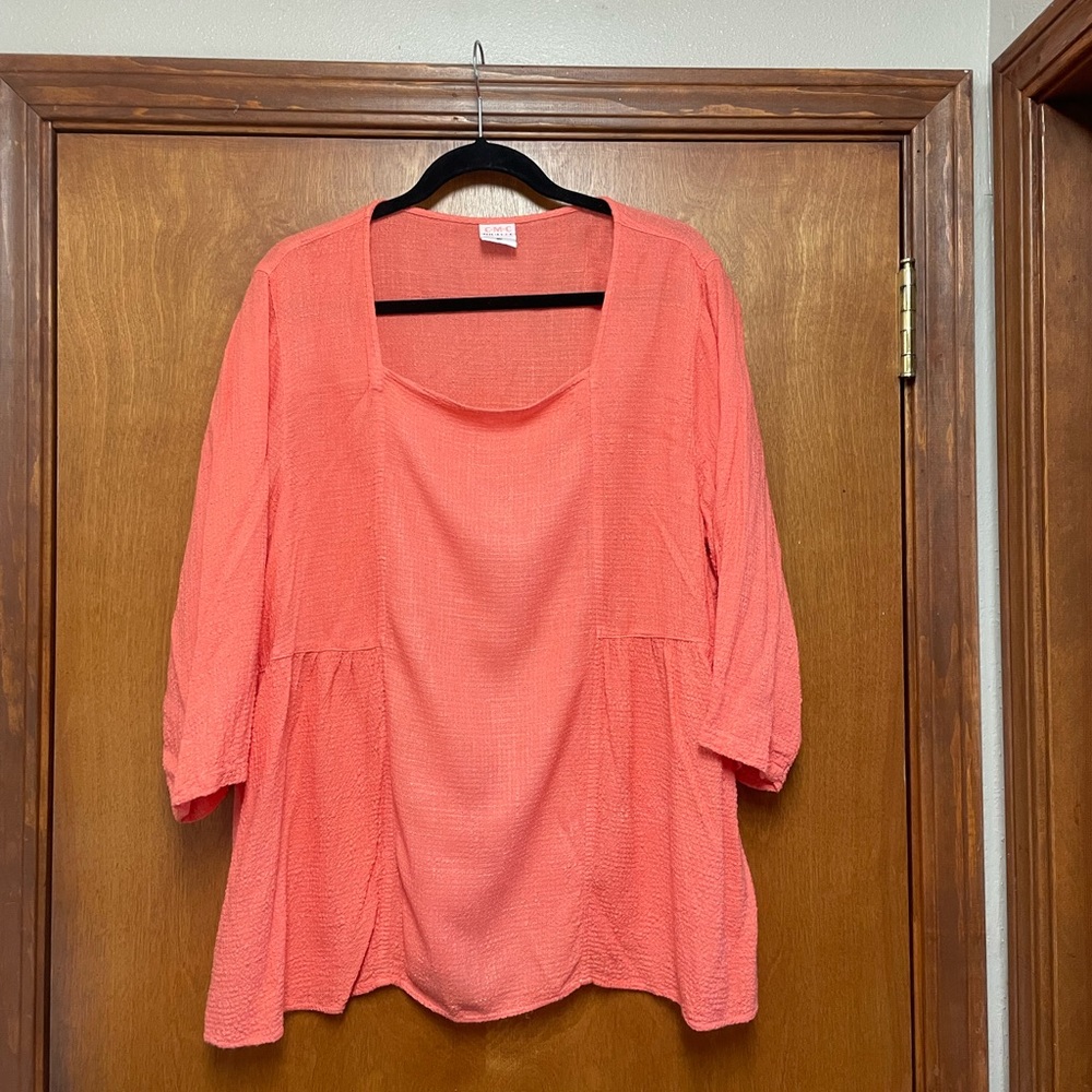 Color me cotton XL coral blouse